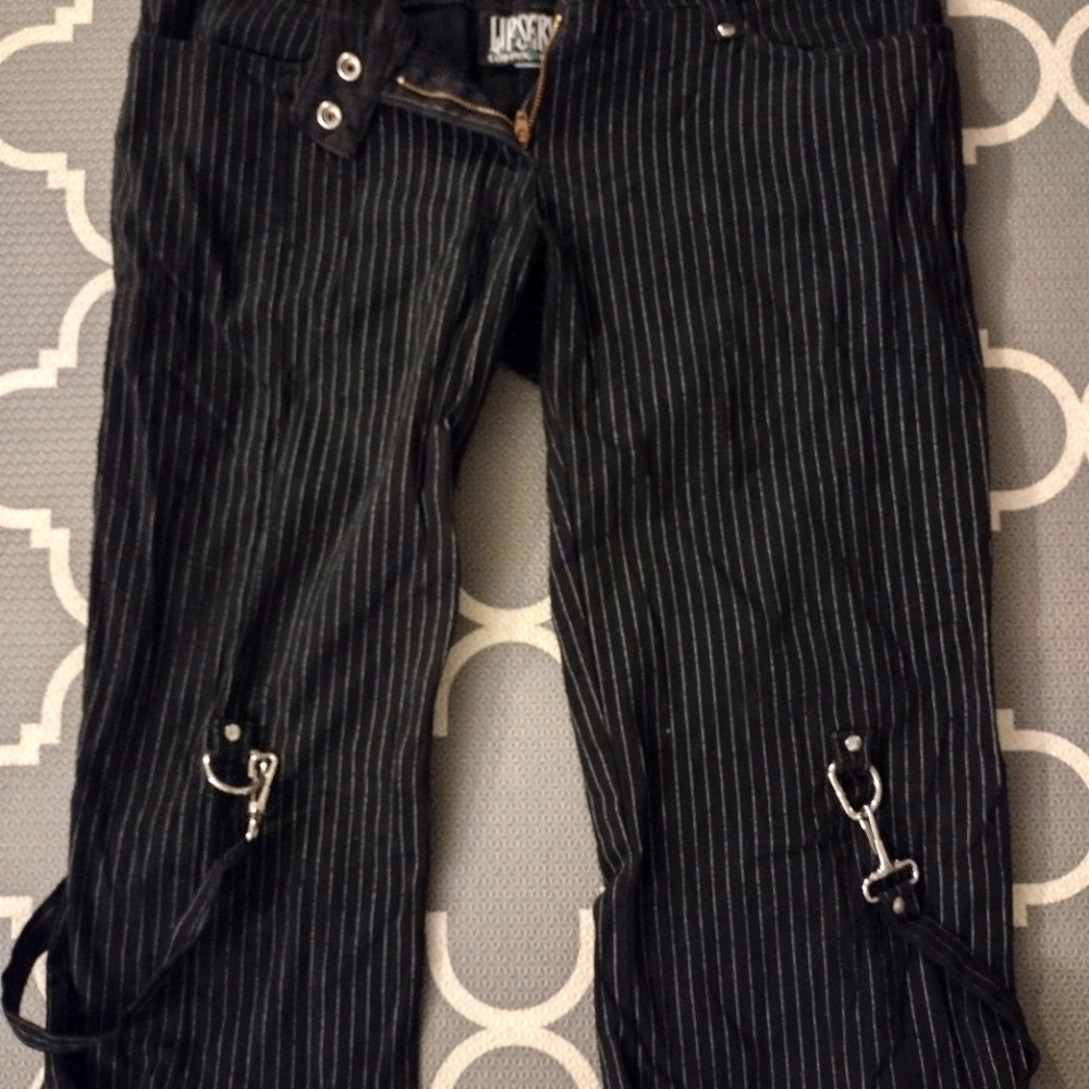 Lip Service pinstriped gangsta pranksta capris RARE NEW WITHOUT TAGS